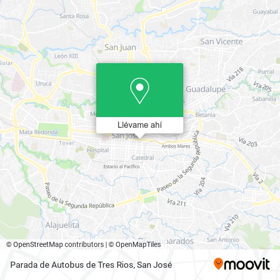 Mapa de Parada de Autobus de Tres Rios