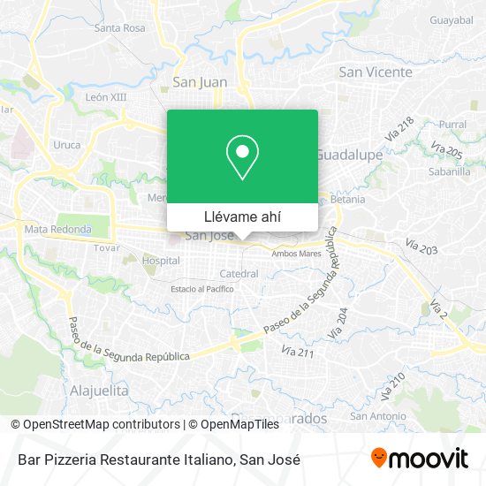 Mapa de Bar Pizzeria Restaurante Italiano