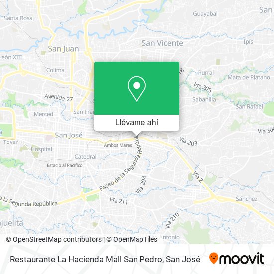 Mapa de Restaurante La Hacienda Mall San Pedro