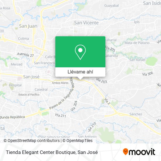 Mapa de Tienda Elegant Center Boutique