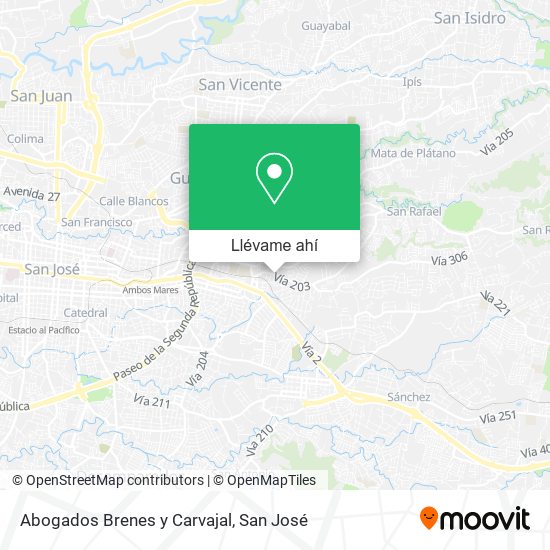 Mapa de Abogados Brenes y Carvajal