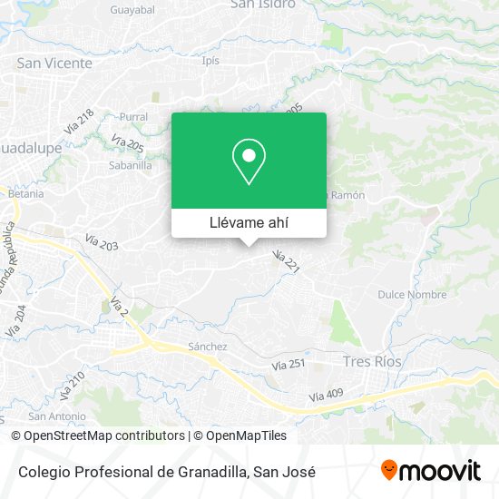 Mapa de Colegio Profesional de Granadilla