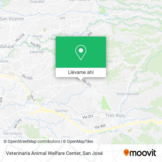Mapa de Veterinaria Animal Welfare Center