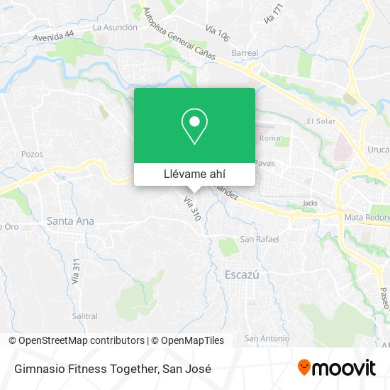 Mapa de Gimnasio Fitness Together