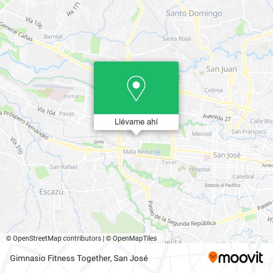 Mapa de Gimnasio Fitness Together