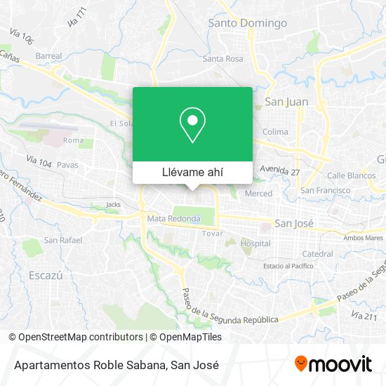 Mapa de Apartamentos Roble Sabana