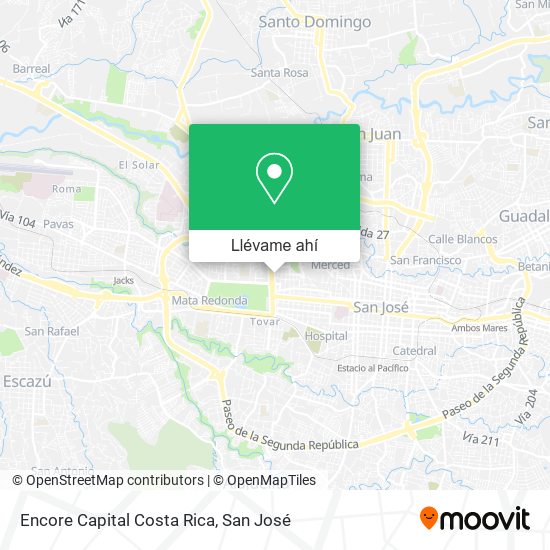 Mapa de Encore Capital Costa Rica