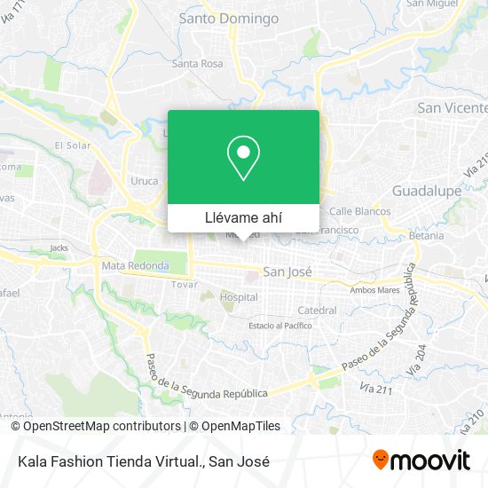 Mapa de Kala Fashion Tienda Virtual.