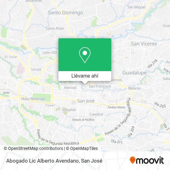 Mapa de Abogado Lic Alberto Avendano