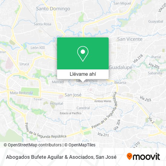 Mapa de Abogados Bufete Aguilar & Asociados