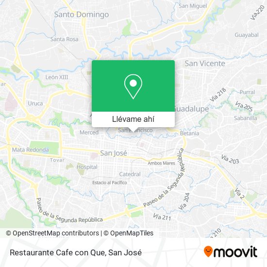 Mapa de Restaurante Cafe con Que