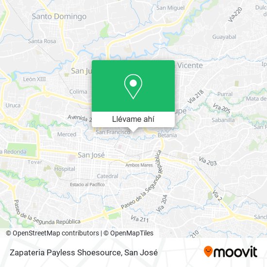 Mapa de Zapateria Payless Shoesource