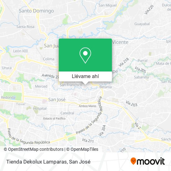 Mapa de Tienda Dekolux Lamparas