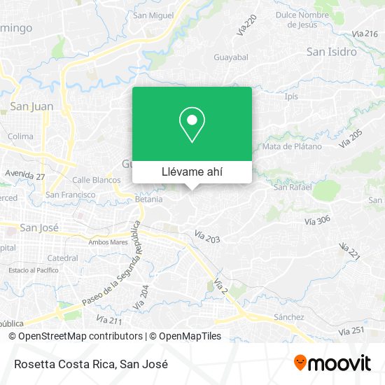 Mapa de Rosetta Costa Rica