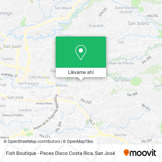 Mapa de Fish Boutique - Peces Disco Costa Rica
