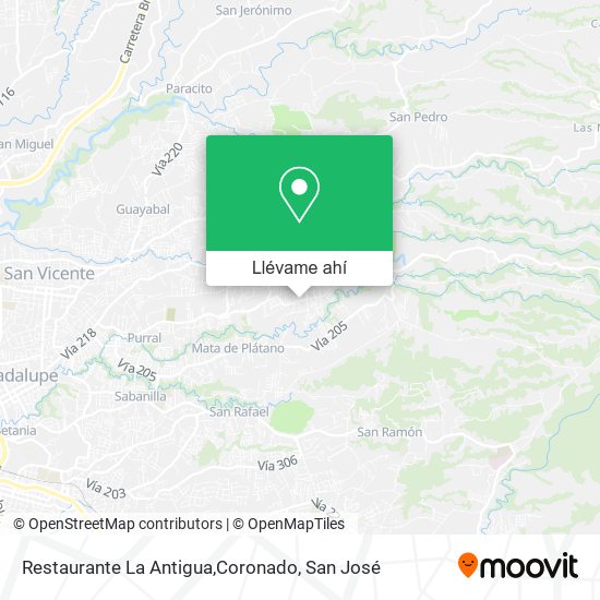 Mapa de Restaurante La Antigua,Coronado