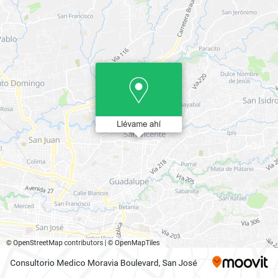 Mapa de Consultorio Medico Moravia Boulevard