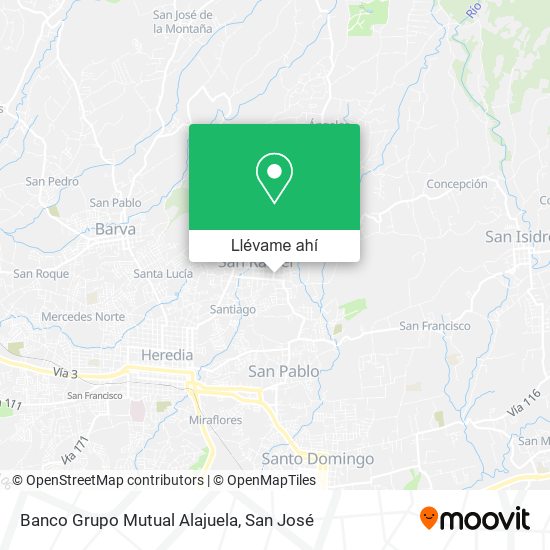 Mapa de Banco Grupo Mutual Alajuela