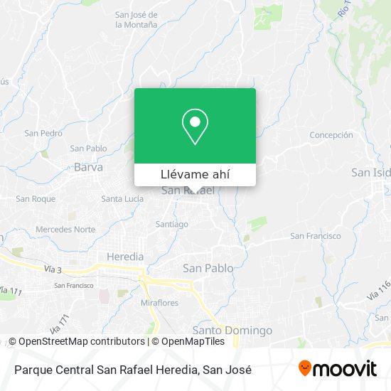 Mapa de Parque Central San Rafael Heredia
