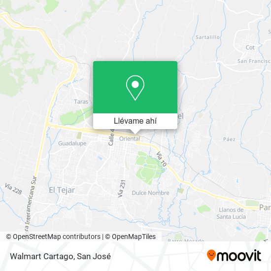 Mapa de Walmart Cartago