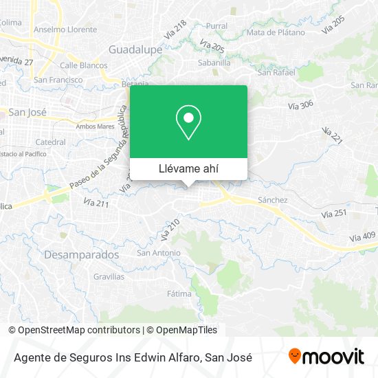 Mapa de Agente de Seguros Ins Edwin Alfaro
