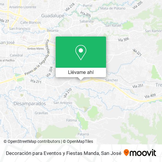 Mapa de Decoración para Eventos y Fiestas Manda