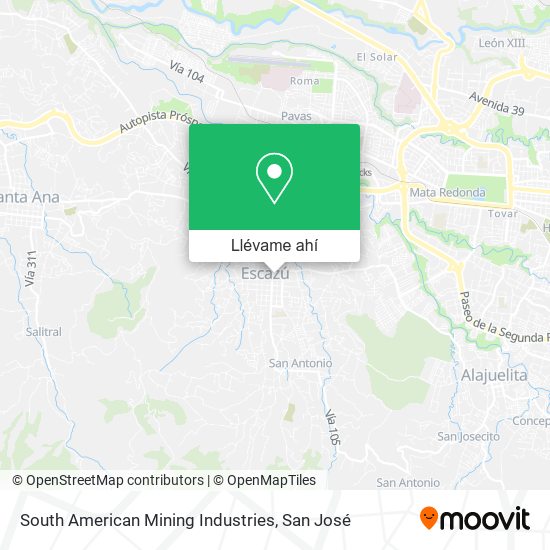 Mapa de South American Mining Industries