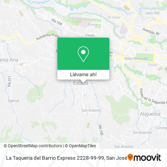 Mapa de La Taqueria del Barrio Express 2228-99-99