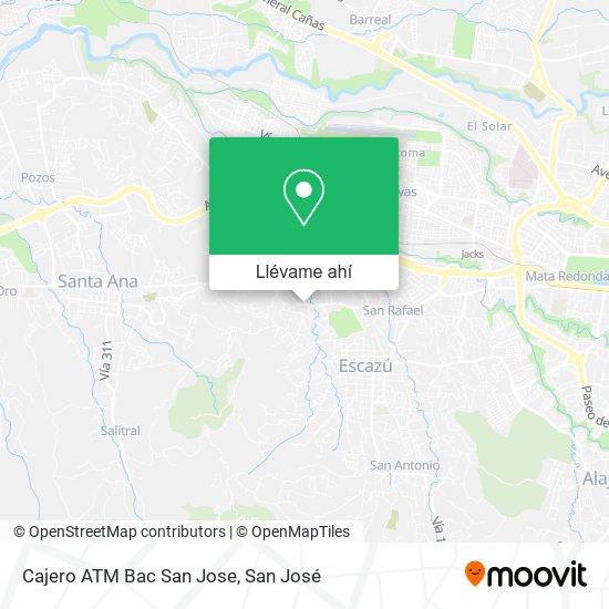 Mapa de Cajero ATM Bac San Jose