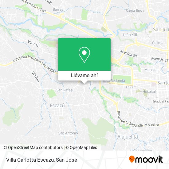 Mapa de Villa Carlotta Escazu