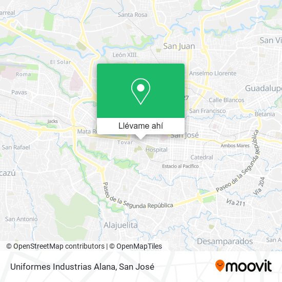 Mapa de Uniformes Industrias Alana