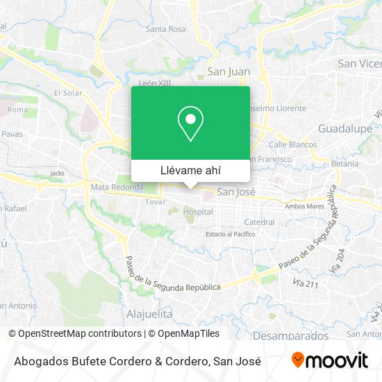 Mapa de Abogados Bufete Cordero & Cordero