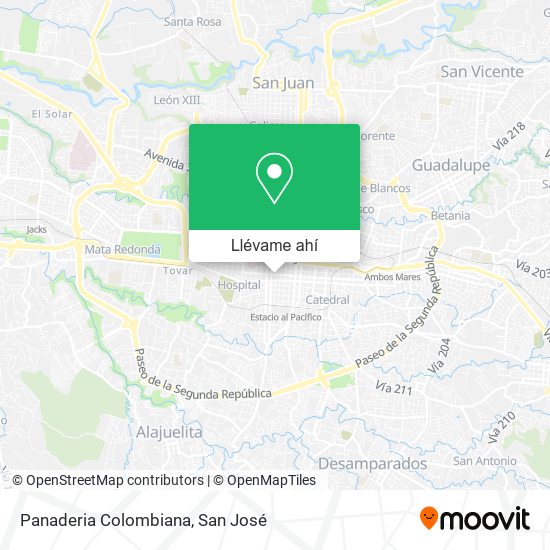 Mapa de Panaderia Colombiana