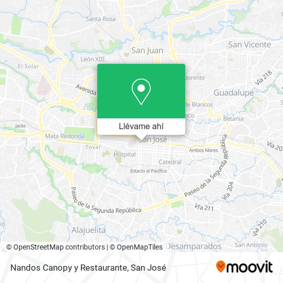 Mapa de Nandos Canopy y Restaurante