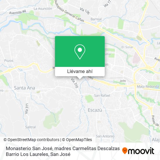 Mapa de Monasterio San José, madres Carmelitas Descalzas Barrio Los Laureles