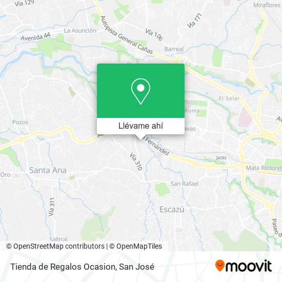 Mapa de Tienda de Regalos Ocasion