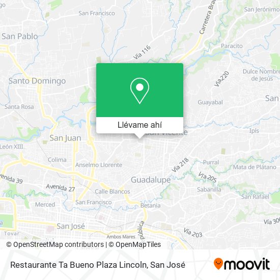 Mapa de Restaurante Ta Bueno Plaza Lincoln