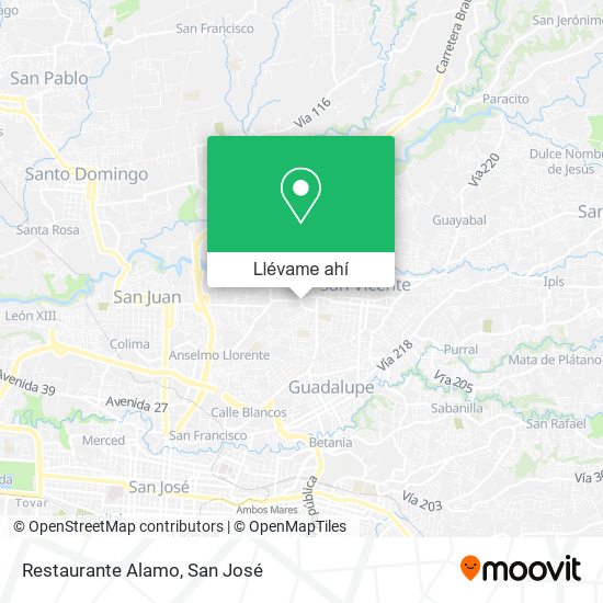 Mapa de Restaurante Alamo
