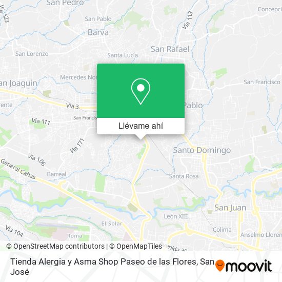 Mapa de Tienda Alergia y Asma Shop Paseo de las Flores