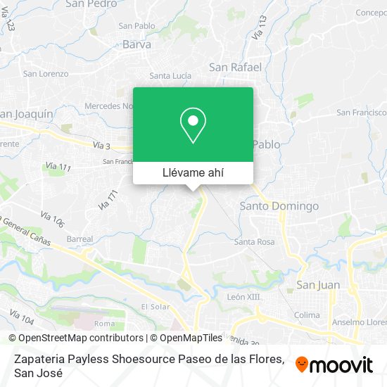 Mapa de Zapateria Payless Shoesource Paseo de las Flores