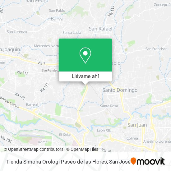 Mapa de Tienda Simona Orologi Paseo de las Flores