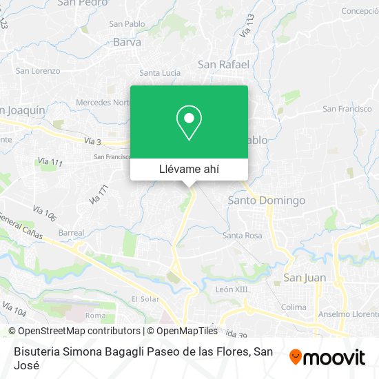 Mapa de Bisuteria Simona Bagagli Paseo de las Flores