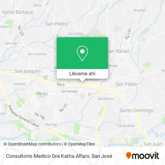 Mapa de Consultorio Medico Dra Kattia Alfaro