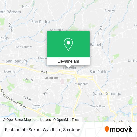 Mapa de Restaurante Sakura Wyndham