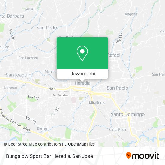 Mapa de Bungalow Sport Bar Heredia