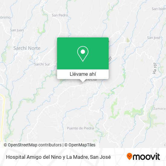 Mapa de Hospital Amigo del Nino y La Madre