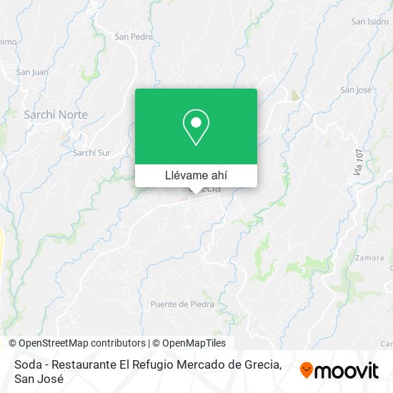 Mapa de Soda - Restaurante El Refugio Mercado de Grecia