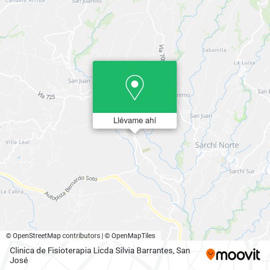 Mapa de Clinica de Fisioterapia Licda Silvia Barrantes