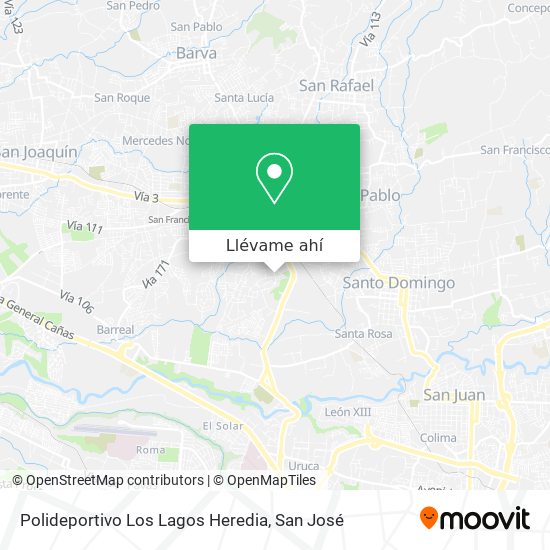 Mapa de Polideportivo Los Lagos Heredia