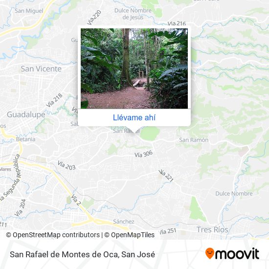 Mapa de San Rafael de Montes de Oca